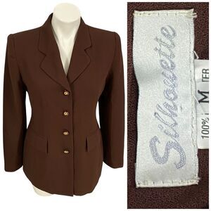 Silhouette Blazer Womens Medium Brown Jacket Office Work Corpcore Career Capsule